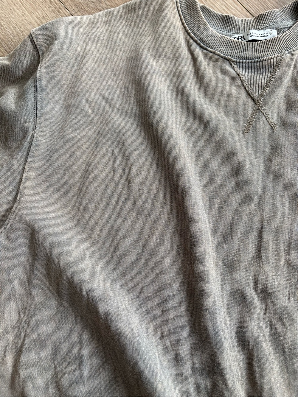 Zara Washed Short-Sleeve Tee - Brown - Picture 3 of 3